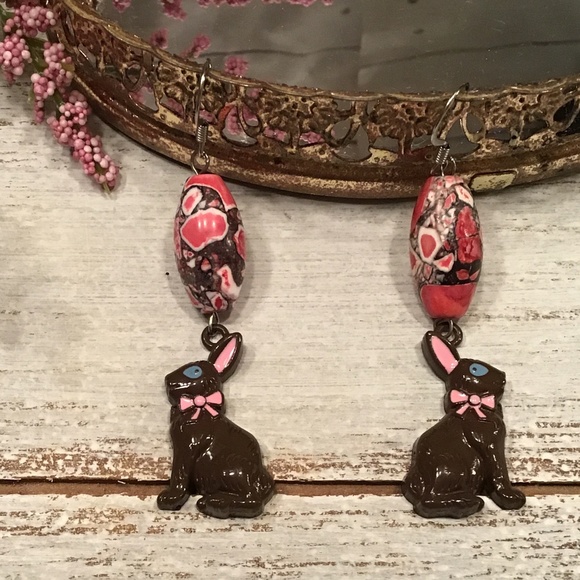 Chocolate Bunny Earrings - Picture 3 of 8